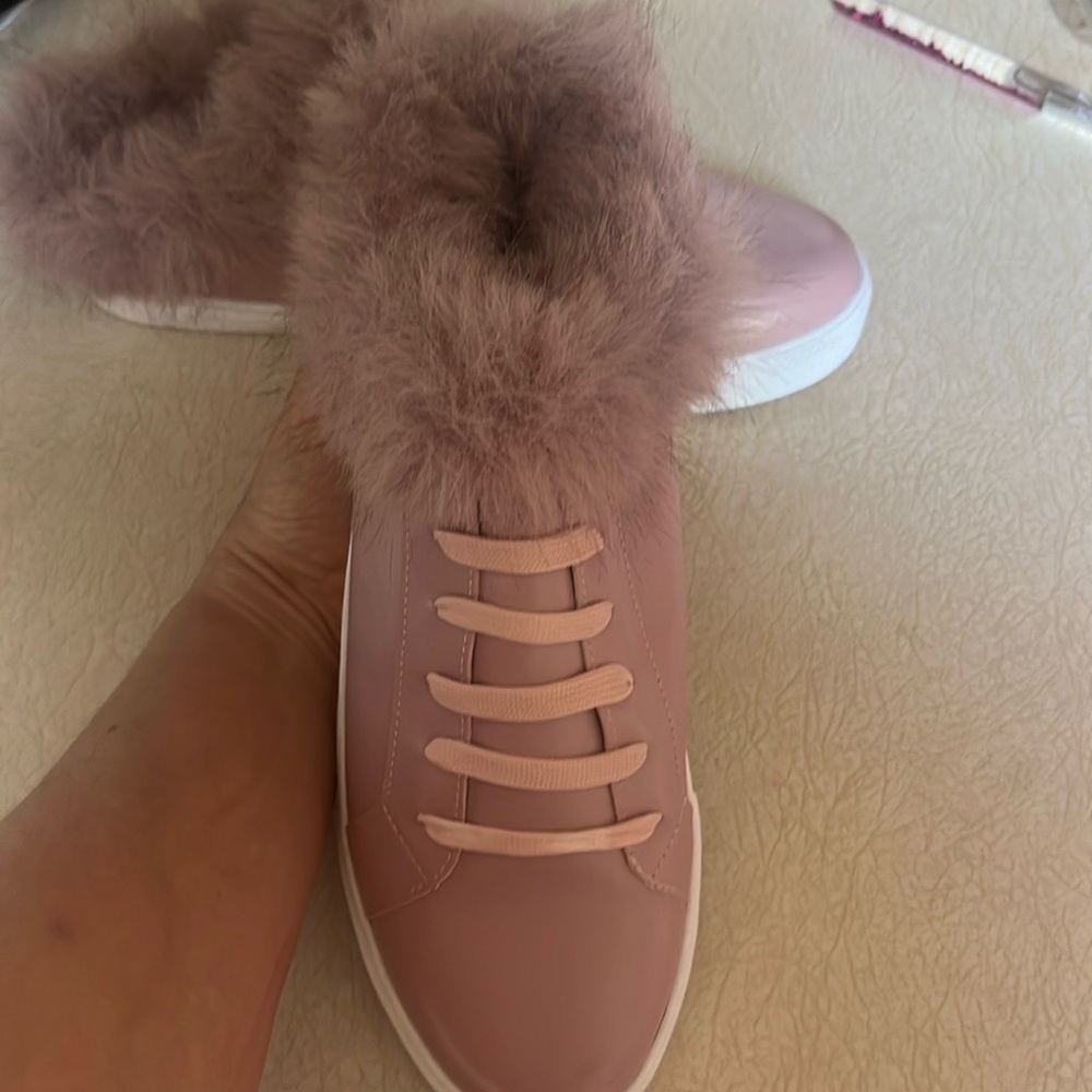 Fur sneakers